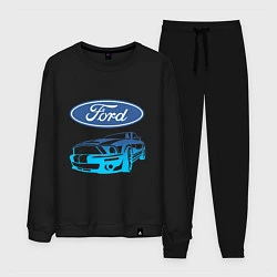 Костюм хлопковый мужской Ford Z, цвет: черный
