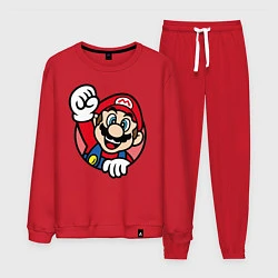 Костюм хлопковый мужской Mario, цвет: красный