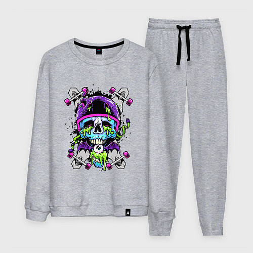 Мужской костюм Crazy skull - skateboard / Меланж – фото 1