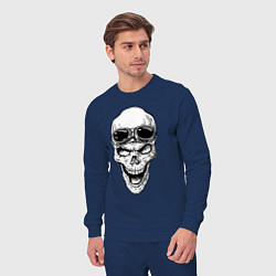 Костюм хлопковый мужской Skull and glasses, цвет: тёмно-синий — фото 2