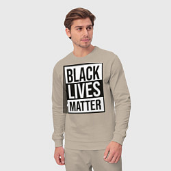 Костюм хлопковый мужской BLACK LIVES MATTER, цвет: миндальный — фото 2