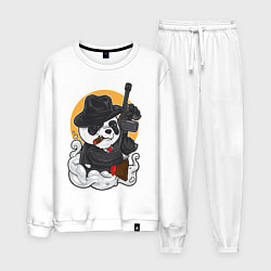 Костюм хлопковый мужской Panda Gangster, цвет: белый