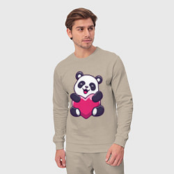 Костюм хлопковый мужской Панда love, цвет: миндальный — фото 2