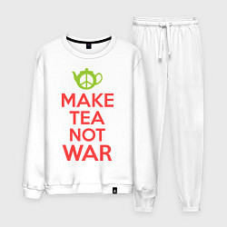 Костюм хлопковый мужской Make tea not war, цвет: белый