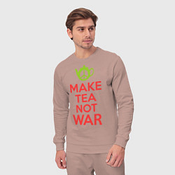 Костюм хлопковый мужской Make tea not war, цвет: пыльно-розовый — фото 2
