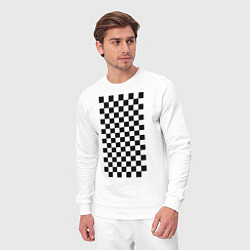 Костюм хлопковый мужской Шахматный пол, цвет: белый — фото 2