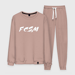 Костюм хлопковый мужской FCSM, цвет: пыльно-розовый