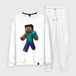 Костюм хлопковый мужской Minecraft персонаж, цвет: белый