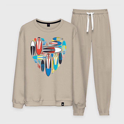 Мужской костюм Sup serfing love / Миндальный – фото 1