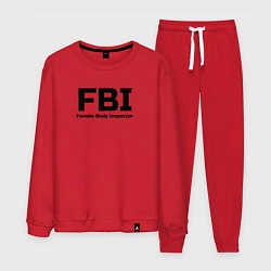 Костюм хлопковый мужской ФБР,Инспектор женского тела, цвет: красный