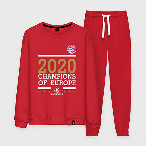 Мужской костюм FC Bayern Munchen Champions of Europe 2020 / Красный – фото 1