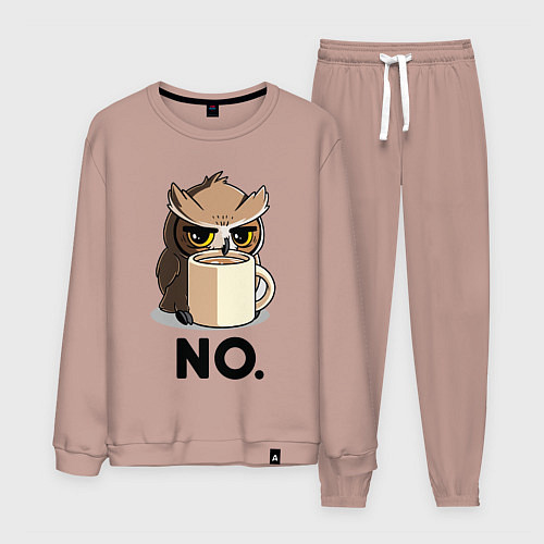 Мужской костюм Сова с кофе / Пыльно-розовый – фото 1