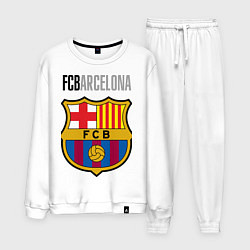 Костюм хлопковый мужской Barcelona FC, цвет: белый