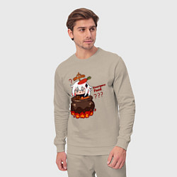 Костюм хлопковый мужской Genshin Impact Paimon food, цвет: миндальный — фото 2