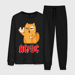 Костюм хлопковый мужской ACDC rock cat, цвет: черный