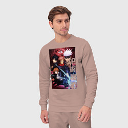 Костюм хлопковый мужской Магическая битва, цвет: пыльно-розовый — фото 2