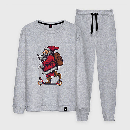 Мужской костюм Санта на самокате / Меланж – фото 1