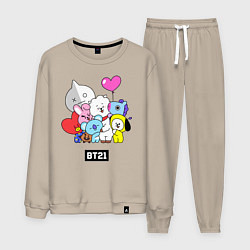 Костюм хлопковый мужской BT21, цвет: миндальный