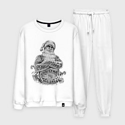 Костюм хлопковый мужской Плохой Санта, цвет: белый