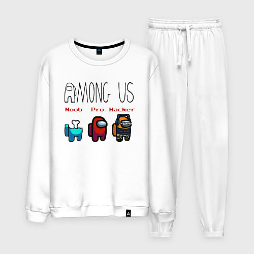 Мужской костюм Among Us - Noob Pro Hacker Z / Белый – фото 1