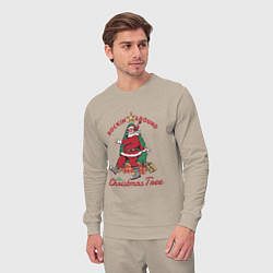 Костюм хлопковый мужской Rockin Santa, цвет: миндальный — фото 2