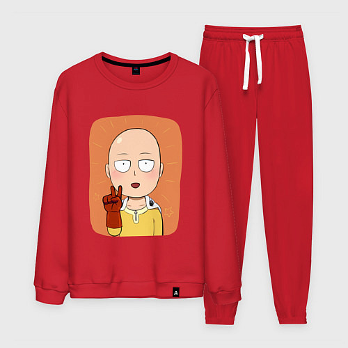 Мужской костюм Сайтама One Punch Man / Красный – фото 1