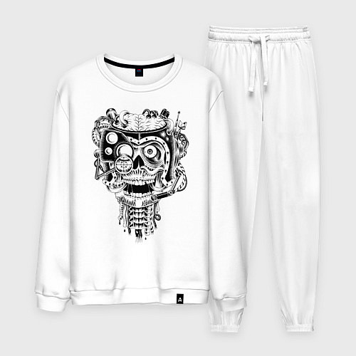 Мужской костюм Стимпанк череп / Белый – фото 1