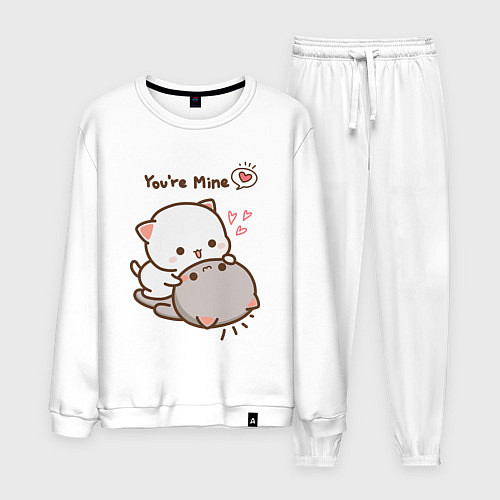 Мужской костюм Влюблённые котята / Белый – фото 1