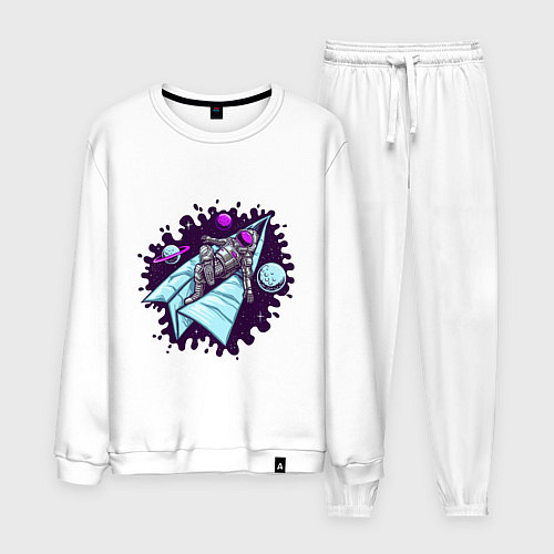 Мужской костюм Астронавт на самолетике / Белый – фото 1