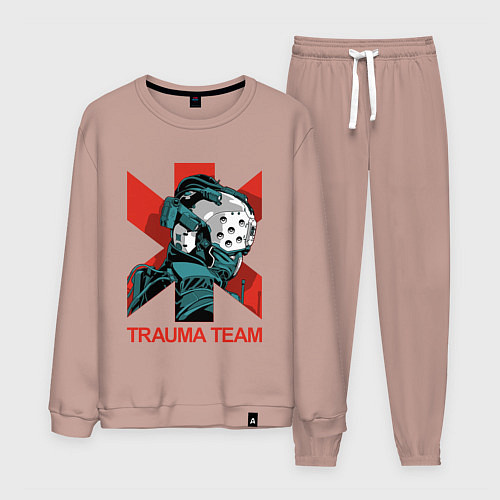 Мужской костюм TRAUMA TEAM Cyberpunk 2077 / Пыльно-розовый – фото 1