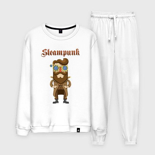 Мужской костюм Стимпанк парень Steampunk boy Z / Белый – фото 1