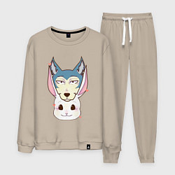 Костюм хлопковый мужской Animals love Beastars, цвет: миндальный