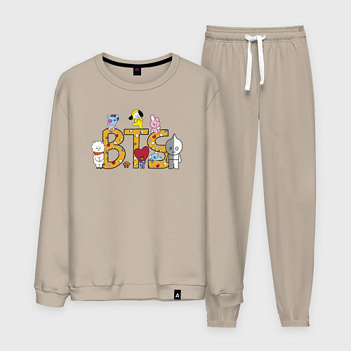 Мужской костюм BTS ПЕРСОНАЖИ BT21 / Миндальный – фото 1