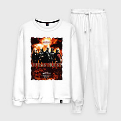 Костюм хлопковый мужской Judas Priest Хард-Рок, цвет: белый