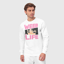 Костюм хлопковый мужской Weeb life, цвет: белый — фото 2