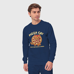 Костюм хлопковый мужской Pizza Cat, цвет: тёмно-синий — фото 2