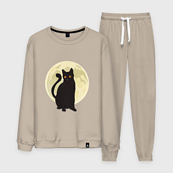 Костюм хлопковый мужской Moon Cat, цвет: миндальный