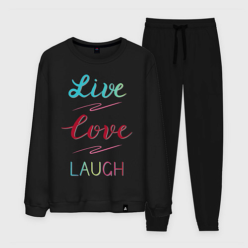 Мужской костюм Live love laugh, Живи, люби / Черный – фото 1