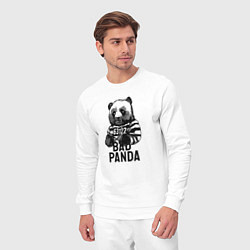 Костюм хлопковый мужской Плохая панда, цвет: белый — фото 2