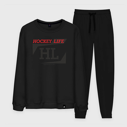 Мужской костюм Hockey live big logo / Черный – фото 1
