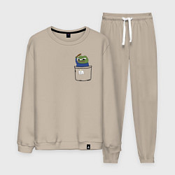 Костюм хлопковый мужской Pepe simp, цвет: миндальный
