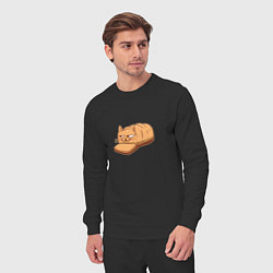 Костюм хлопковый мужской Кот хлеб - Bread Cat, цвет: черный — фото 2