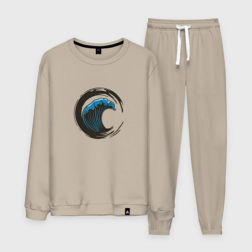 Мужской костюм Enso Great Wave off Kanagawa / Миндальный – фото 1