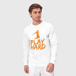 Костюм хлопковый мужской Play Hard, цвет: белый — фото 2