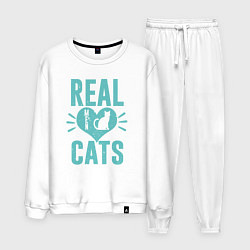Костюм хлопковый мужской Real Cats, цвет: белый