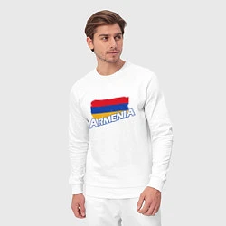 Костюм хлопковый мужской Armenia Flag, цвет: белый — фото 2