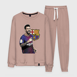 Костюм хлопковый мужской Lionel Messi Barcelona Argentina, цвет: пыльно-розовый