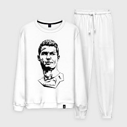 Костюм хлопковый мужской Ronaldo Manchester United Portugal, цвет: белый