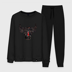 Костюм хлопковый мужской Bulls - Jordan, цвет: черный