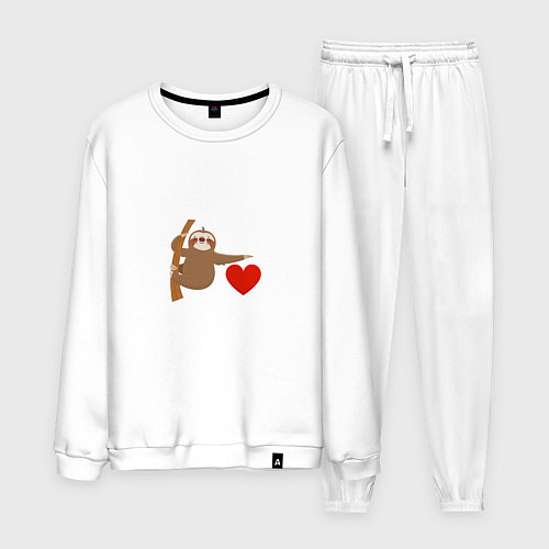 Мужской костюм Я люблю ленивцев / Белый – фото 1